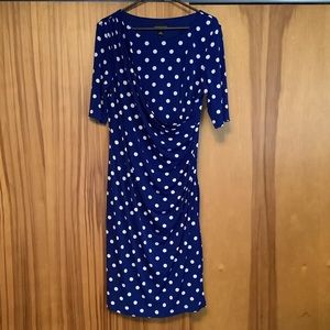 Connected Apparel Blue Polka Dot Dress